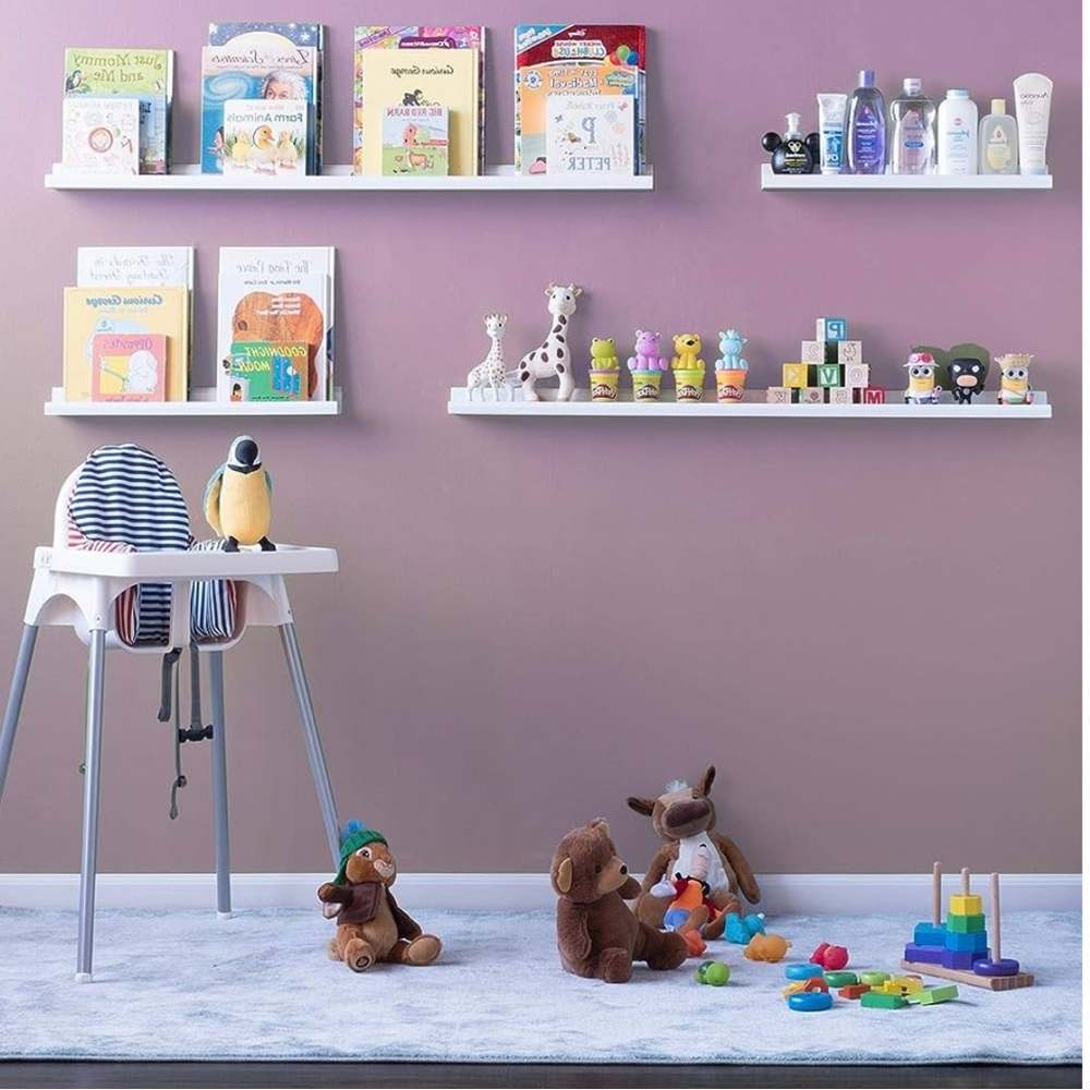 Wallniture Boston 46 Inch White Wall Shelf for Picture Frames - Picture 7 of 9